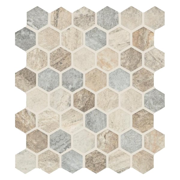 MSI Stonella Hexagon 11.25 in. x 12.75 in. Glass Mesh-Mounted Mosaic Tile (14.7 sq. ft./Case)