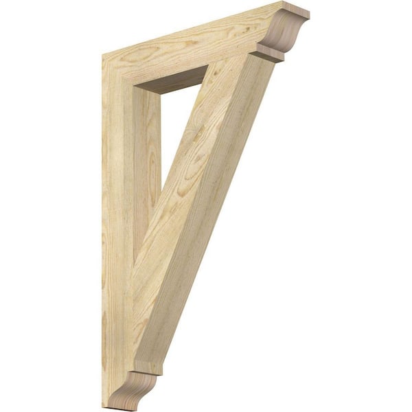 Ekena Millwork 4 in. x 34 in. x 22 in. Douglas Fir Traditional Rough Sawn Bracket