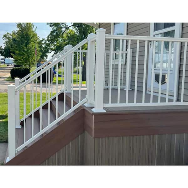 Plus White Aluminum Textured Stair Bracket Kit