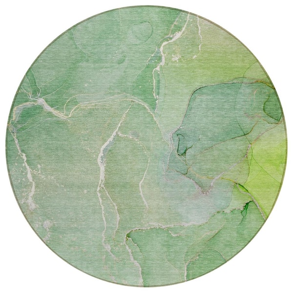 Addison Rugs Chantille ACN511 Green 8 ft. x 8 ft. Round Machine Washable Indoor/Outdoor Geometric Area Rug