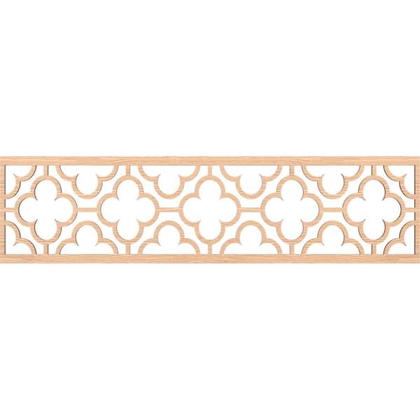 Ekena Millwork Chicago Fretwork 0.25 in. D x 47 in. W x 12 in. L Red Oak Wood Panel Moulding