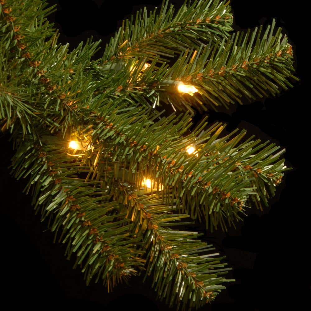 6-Foot Green PVC Slim Spruce Christmas Tree with Clear Lights