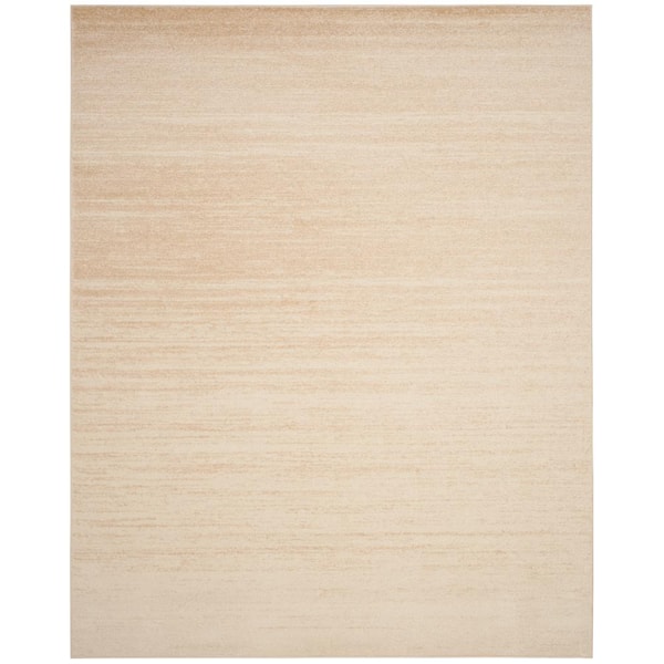 Adirondack Champagne/Cream Solid Color 12 ft. x 15 ft. Striped Area Rug