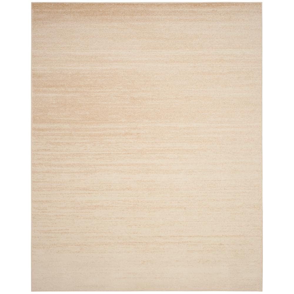 Champagne and Cream 9' x 12' Synthetic Stripe Area Rug