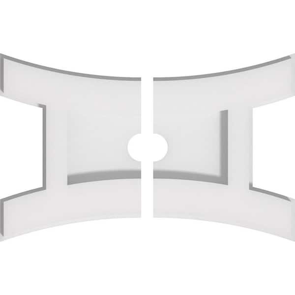 Ekena Millwork 10 in. x 6.62 in. x 1 in. Haven Architectural Grade PVC Contemporary Ceiling Medallion (2-Piece)