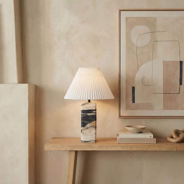 Mackenzie 25 in. Light Brown/Black Table Lamp for Living Room