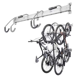 Delta 32 in. W Silver 4-Bike Vertical Rail Rack - Holds up to 300 lbs.