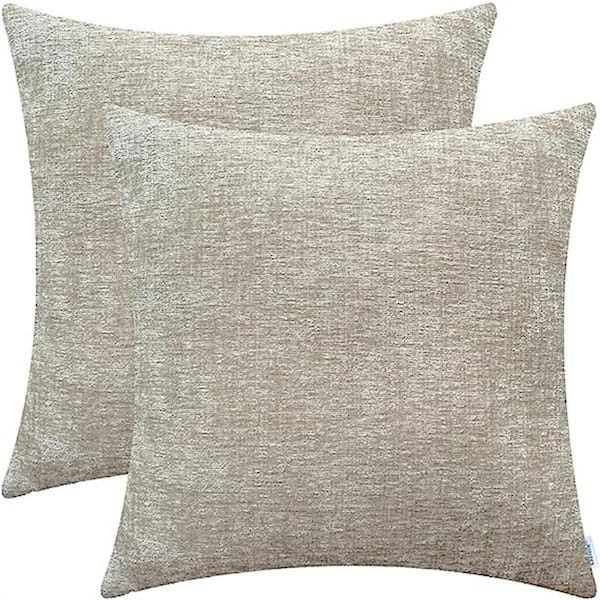 2-Pack Gray Textured Chenille Throw Pillows, 18, Sold by at Home