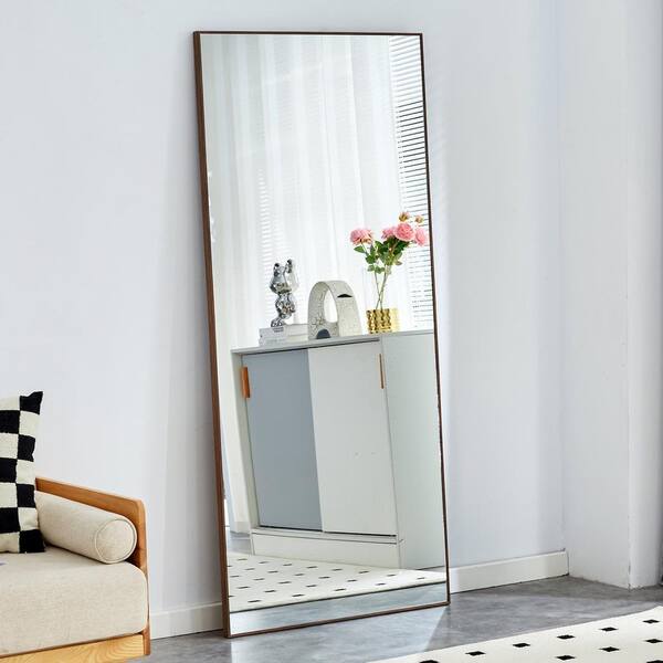 Tradrou Gold 31.4 in. W x 71 in. H Rectangle Metal Full Length Mirror