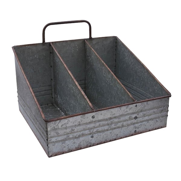 Park Designs Rustic Galvanized 3-Slot Organizer