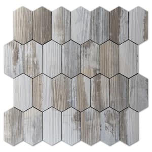 Brown Birch 12 in. x 12.5 in. PVC Peel and Stick Tile, Stick on Backsplash for Kitchen, Bathroom 9.5 sq. ft./Box