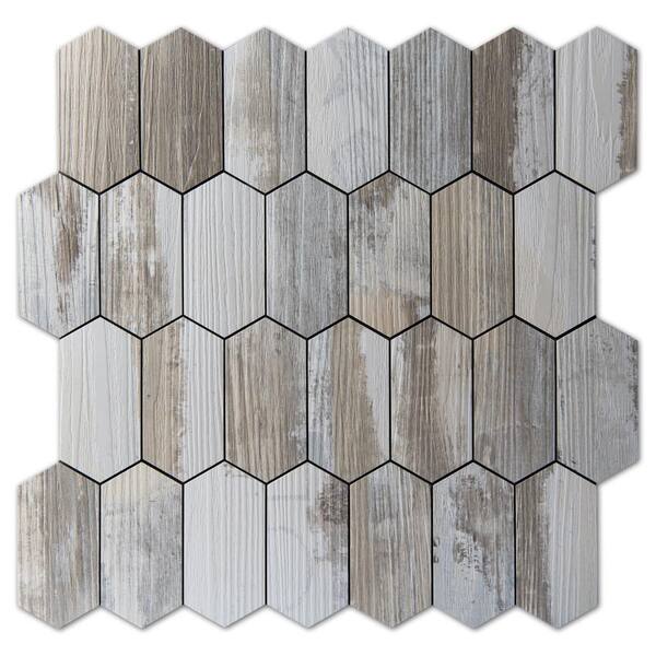  Brown Birch 12 in. x 12.5 in. PVC Peel and Stick Tile, Stick on Backsplash for Kitchen, Bathroom 9.5 sq. ft./Box