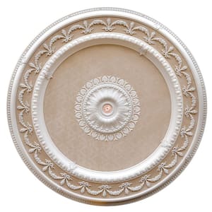 63 in. x 3.50 in. x 63 in. Blanco Wreath Round Chandelier Polysterene Ceiling Medallion Moulding