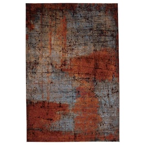 Borealis Orange/Light Blue 9 ft. x 12 ft. Abstract Rectangle Area Rug