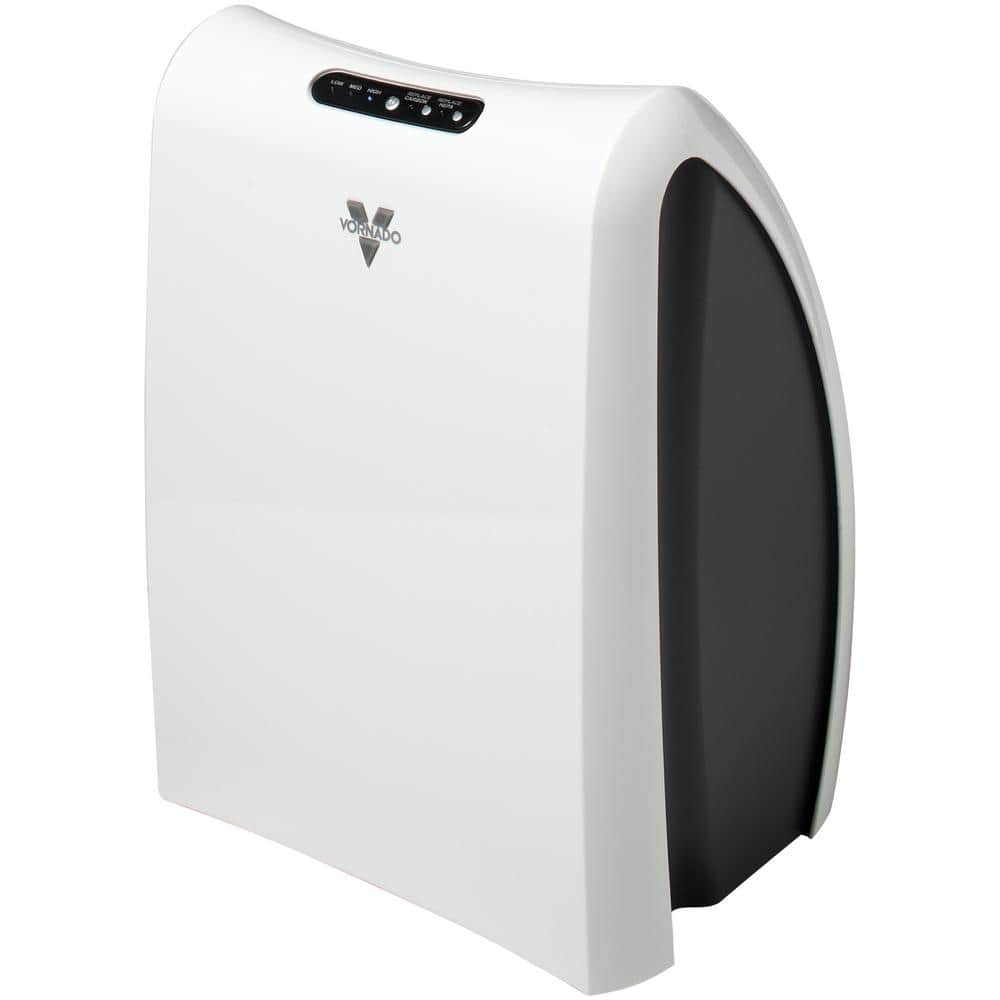 White HEPA and Carbon Filter Console Air Purifier