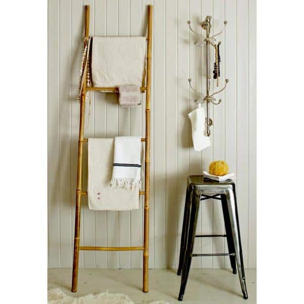 6 ft. H 5-Bar Ladder Rack Hand-crafted with Solid Bamboo