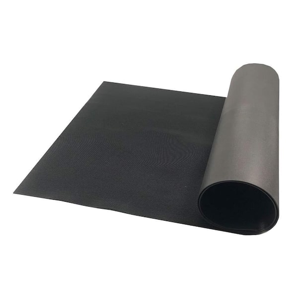 Resilia V-Groove Professional Vinyl Utility Runner - Black Heavy Duty Floor Runner 36 in. Wide X 6 ft. Long