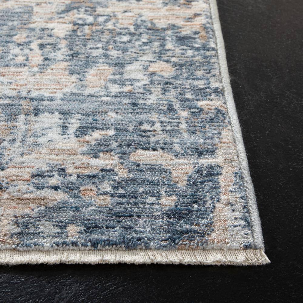 Blue and Gray Abstract Viscose Area Rug