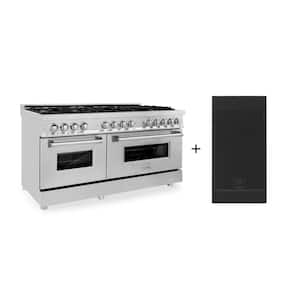 60 in. 9 Burner Double Oven Dual Fuel Range in Stainless Steel with Griddle