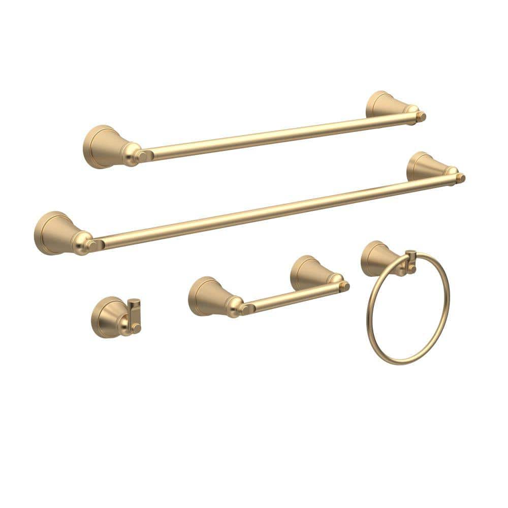 Glacier Bay Junipine Wall Mounted Towel Ring in Brushed Gold BTH-086-R5019BG