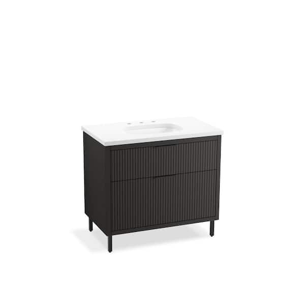 KOHLER Spacity 35.98in. Single Sink Floating White Bath Vanity with White Quartz Top Assembled
