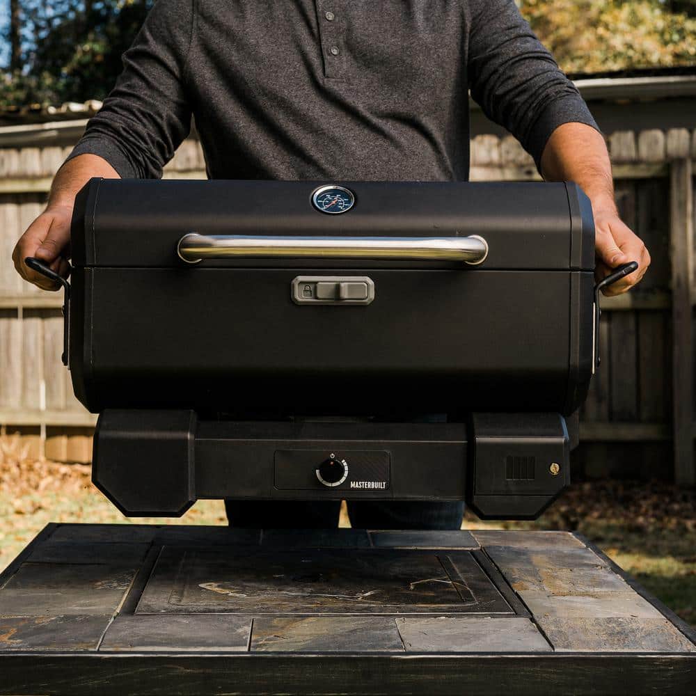 Portable Charcoal Grill and Smoker with Analog Temperature Control Black NEW