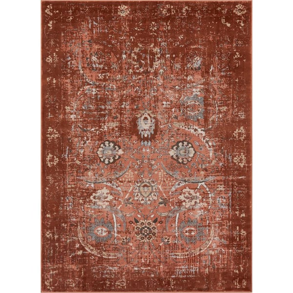 Well Woven Kensington Goa Copper 5 ft. 3 in. x 7 ft. 3 in. Modern Oriental Overdyed Area Rug