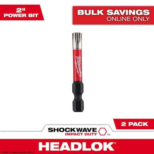 SHOCKWAVE Impact Duty 2 in. Headlok Alloy Steel Screw Driver Bit (2-Pack)