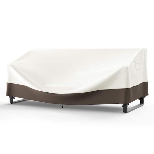Carolina Cover 100% Waterproof Heavy-Duty Outdoor Sofa Cover, 600D Polyester Oxford Fabric with PVC Coating, Beige/Brown