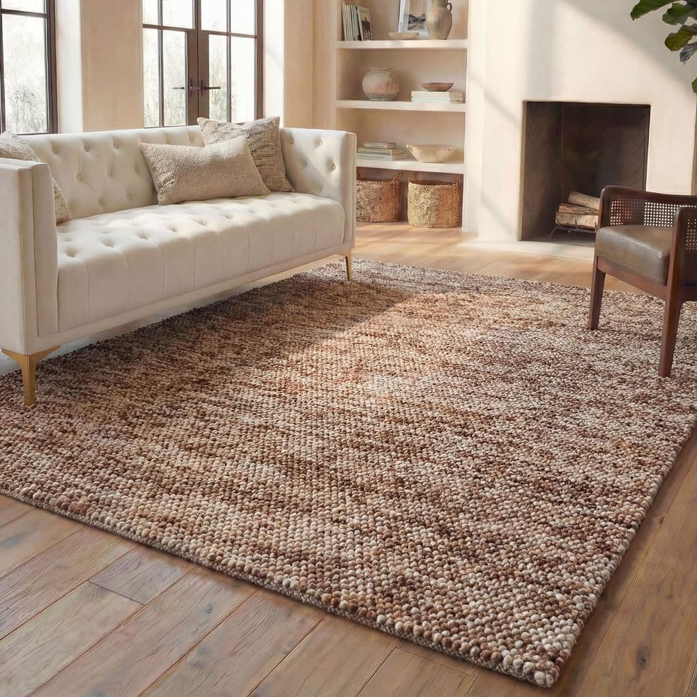 Rust Textured Area Rug Ranch Style SAFAVIEH Natura 8 ft. x 10 ft. Rust/Brown Textured Solid Area Rug ...