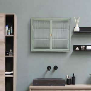 Retro Style 27.6 in. W x 9.1 in. D x 23.6 in. H Bathroom Storage Wall Cabinet with Detachable Shelves in Mint Green