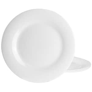 Farthington 4-Piece White Tempered Opal Glass Dinner Plate Set