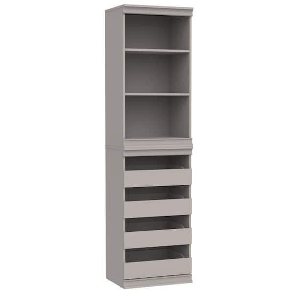 ClosetMaid Modular Storage 21.38 in. W Smoky Taupe Reach-In Tower Wall Mount 3-Shelf Wood Closet System