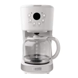 Heritage 12-Cup Ivory White Retro Style Coffee Maker Programmable with Strength Control and Timer