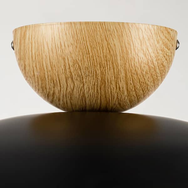 シャルモートLSR RRTYO Paquette 14.5 in. 1-Light Black/Gold Leaf Wood Dome