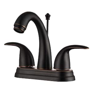 Vantage 4 in. Centerset 2-Handle Bathroom Faucet with Drain Assembly, 1.2 GPM, Rust Resist in Oil Rubbed Bronze