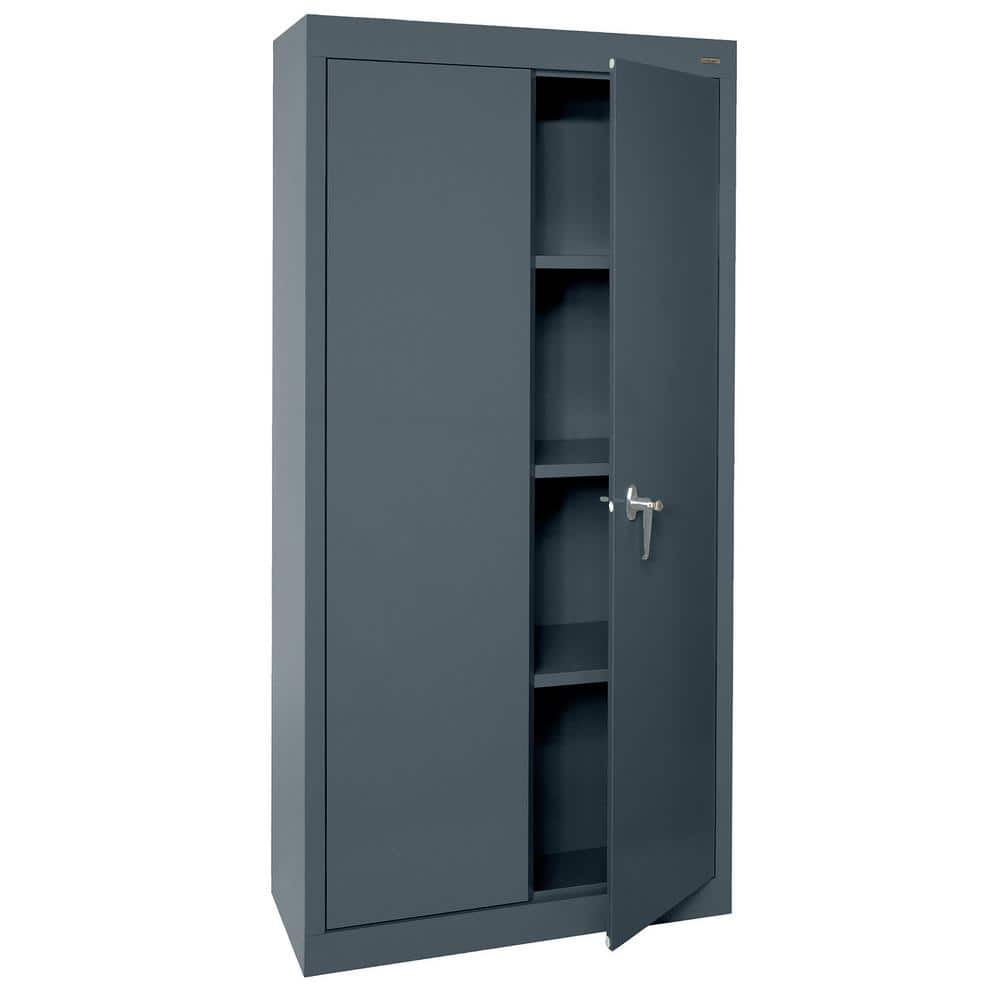 Sandusky Value Line Storage Series ( 30 in. W x 72 in. H x 18 in. D ) Garage Freestanding Cabinet in Charcoal, Grey -  VF31301872-02