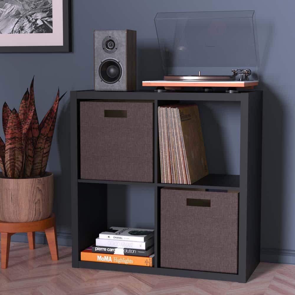 Black 4-Cube Open Back Storage Organizer