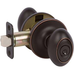 Carlyle Edged Oil Rubbed Bronze Keyed Entry Door Knob