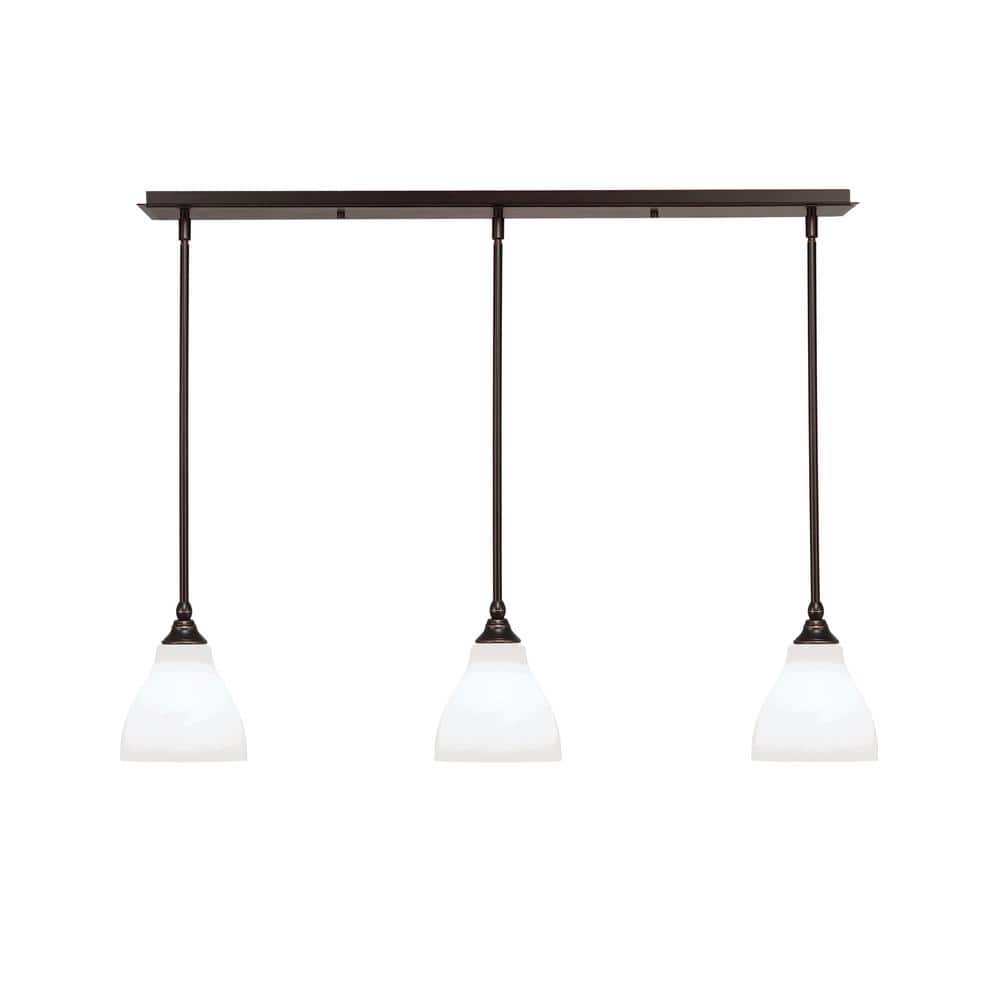 Livingston 100-Watt 3-Light Dark Granite Shaded Pendant Light with 6.25 in.