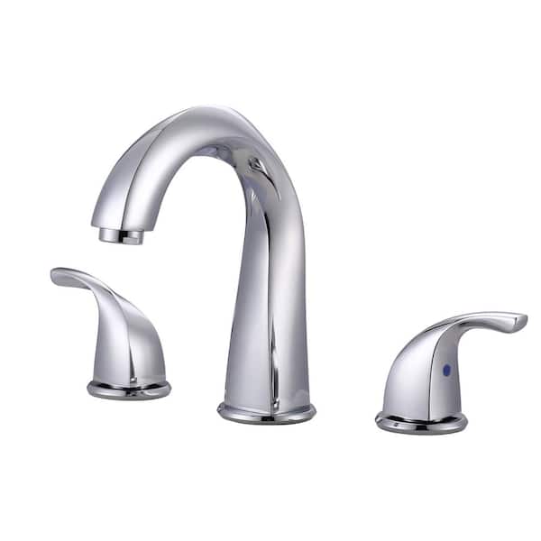 ARCORA 8 in. Widespread Double Handle Bathroom Faucet in Chrome