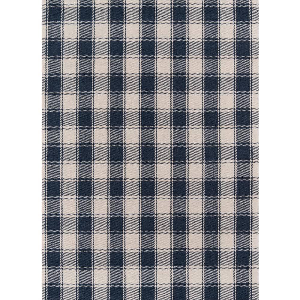 Navy Tufted Handmade Wool Rectangular 8' x 10' Rug