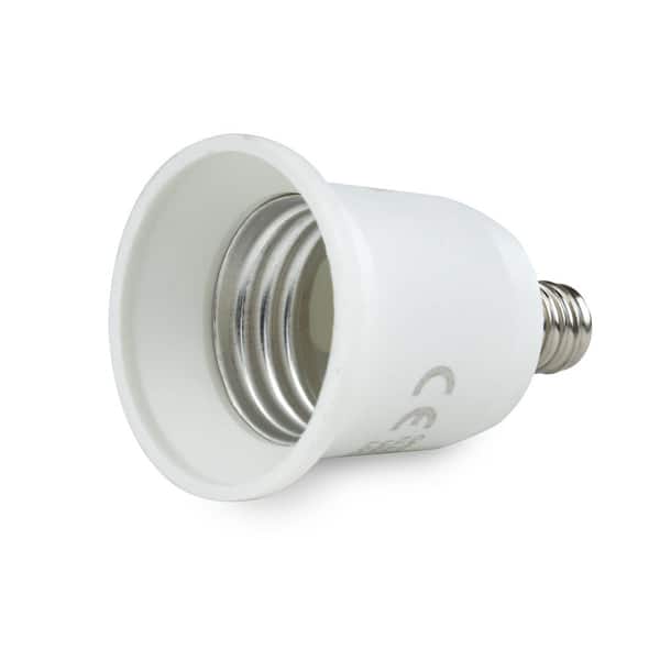 White Adapter To use E12 Candelabra Bulbs in a Standard E26 E27 Socket 
