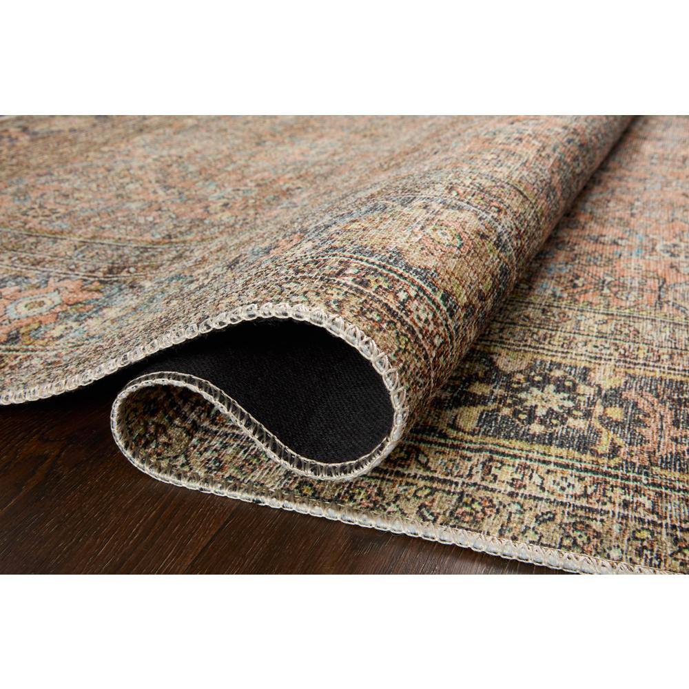 Adrian Terracotta and Charcoal Stain-Resistant Synthetic Rug