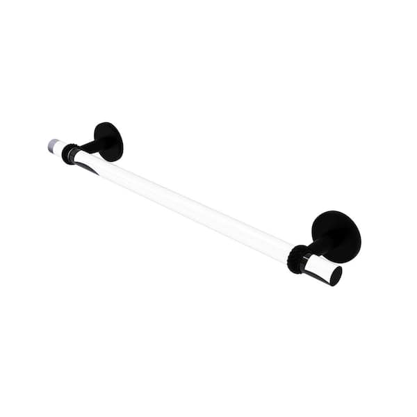 Allied Brass Clearview Collection 24 in. Wall Mounted Towel Bar with Twisted Accents in Matte Black