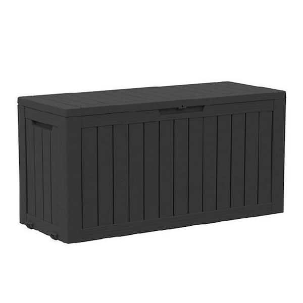 46 in. W x 18 in. D x 23 in. H Resin Outdoor Storage Cabinet 75 Gal. Lockable Deck Box Storage Bin