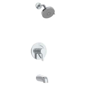 Keely Single-Handle 5-Spray Tub and Shower Faucet with VersaFlex Integral Diverter in Chrome (Valve Included)