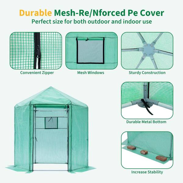 82.68 in. W x 82.68 in. D x 90.55 in. H Green Polygonal