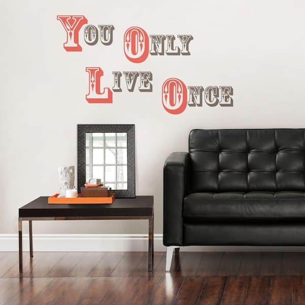 WallPops 3.5 in. x 2 in. Yolo You Only Live Once Wall Decal Quote
