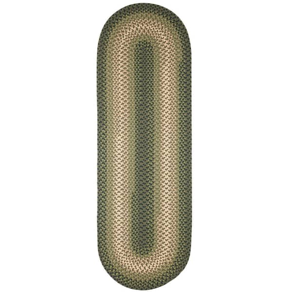 Pioneer Green Multi 2 ft. x 10 ft. Indoor/Outdoor Braided Runner Rug